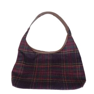 Burgandy and Green Plaid Shoulder Bag